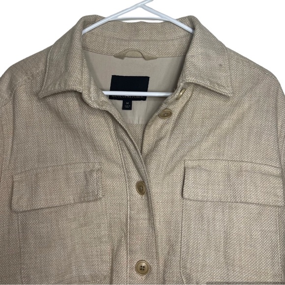 Banana Republic Long Line Oversized Boxy Shacket Tan SzM Fall - Picture 5 of 14